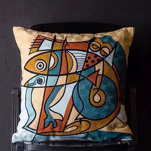 Embroidered Fisherman Cushion