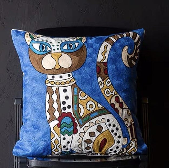 Luxurious Blue Cat Cushion